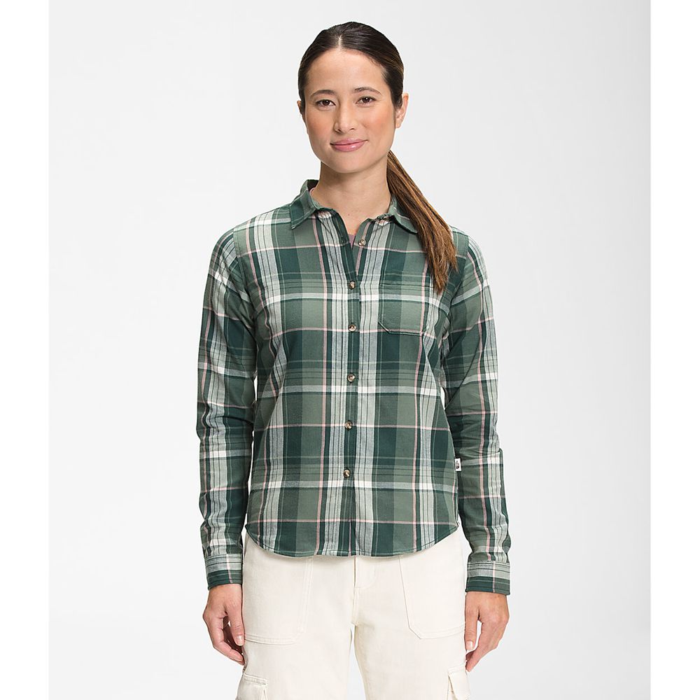 The North Face Long Sleeve Womens Australia - The North Face Berkeley Girlfriend Dark Green Hiking (